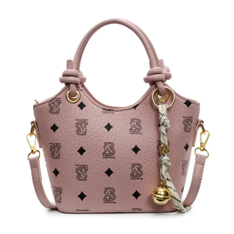 Pink Printed Hand Bag Women's 2025 New Fashionable Textile All-match Shoulder Bag Super Popular Crossbody Bag - Image 4
