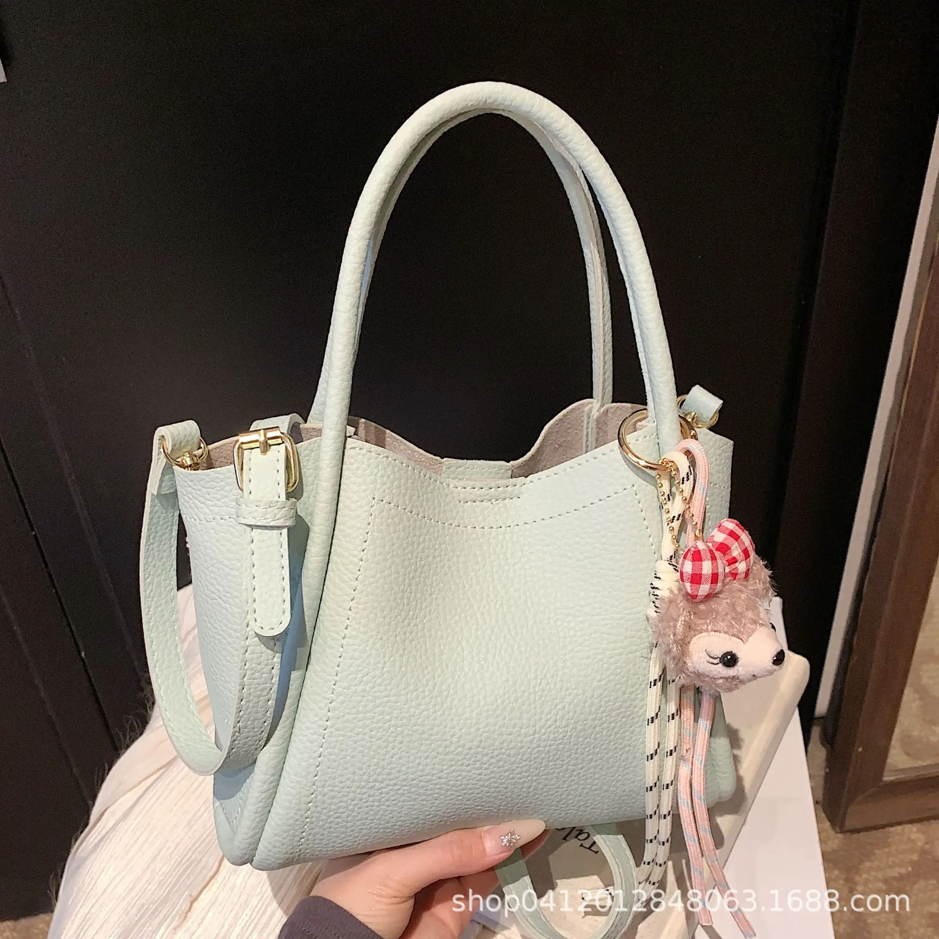 Black Vintage Shoulder Bag for Women Autumn Winter