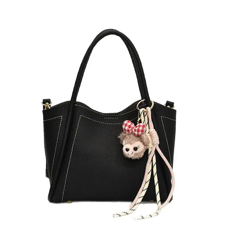 Black Vintage Shoulder Bag for Women Autumn Winter