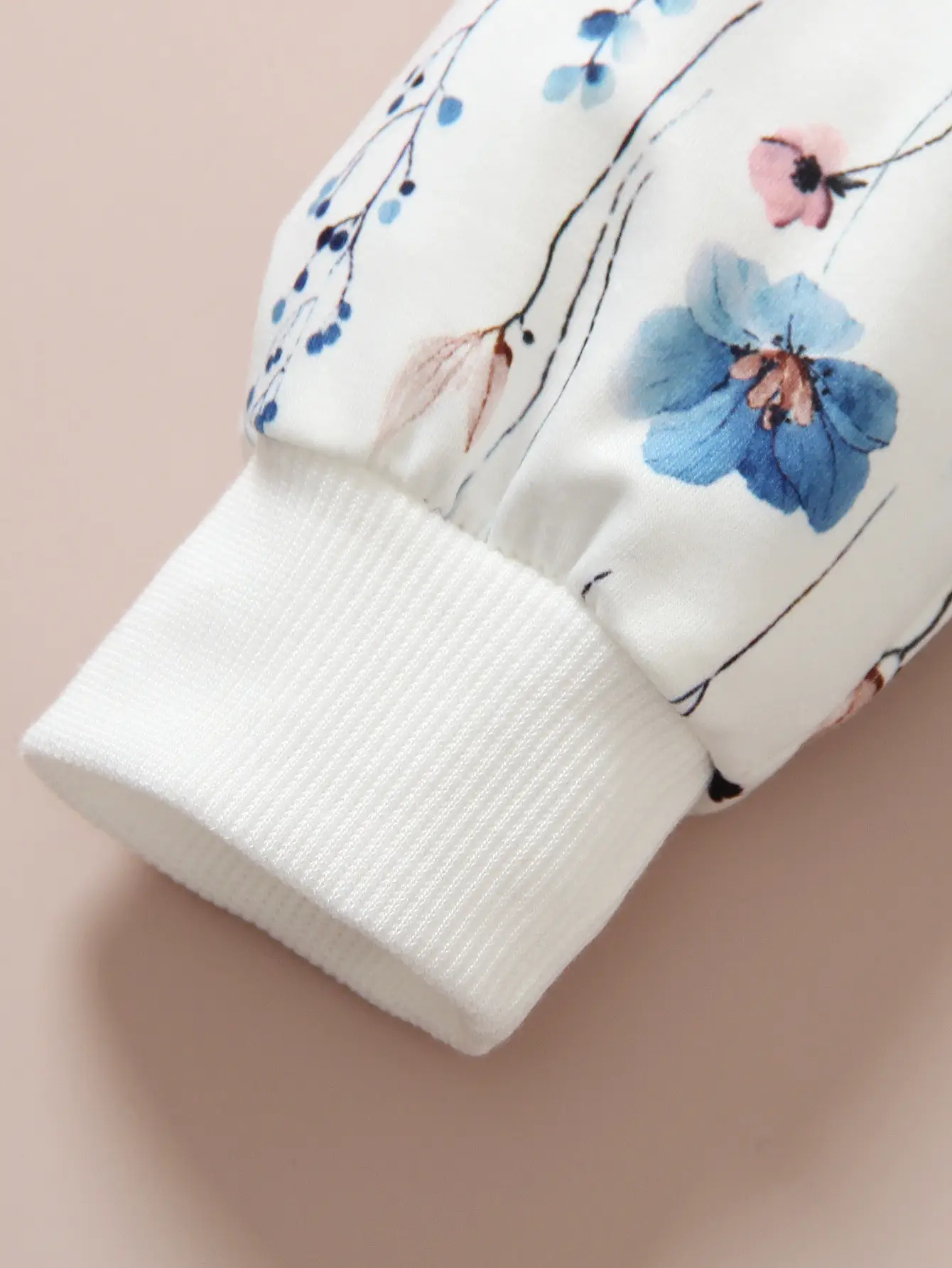 Girls Floral Baseball Jacket White Sweet European Style - Image 6