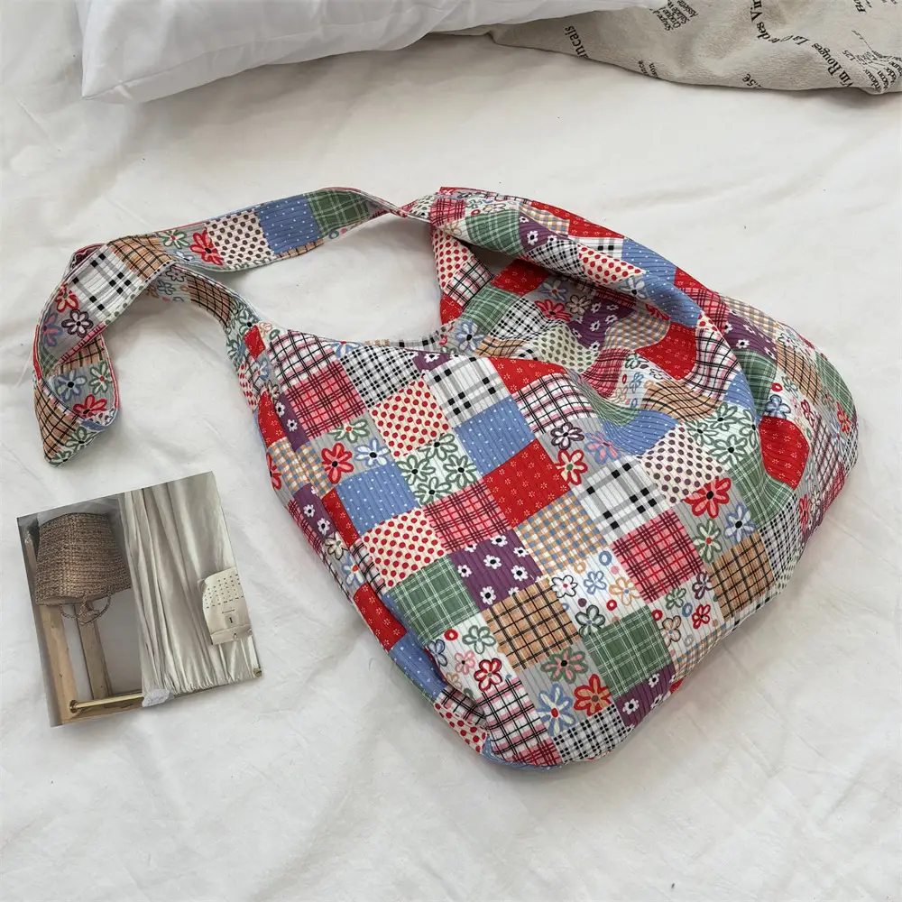 Retro Ethnic Color Collage Shoulder Crossbody Bag for Women - Image 2