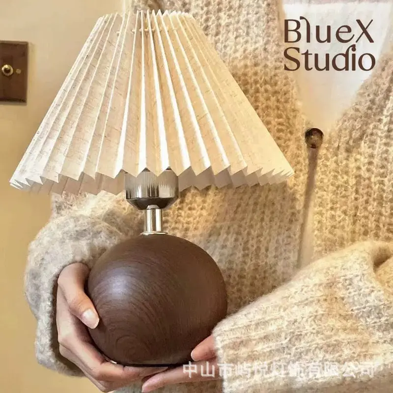 Scandinavian Pleated Night Light Lamp for Bedroom