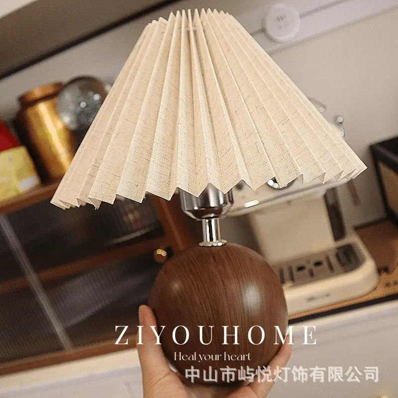 Scandinavian Pleated Night Light Lamp for Bedroom