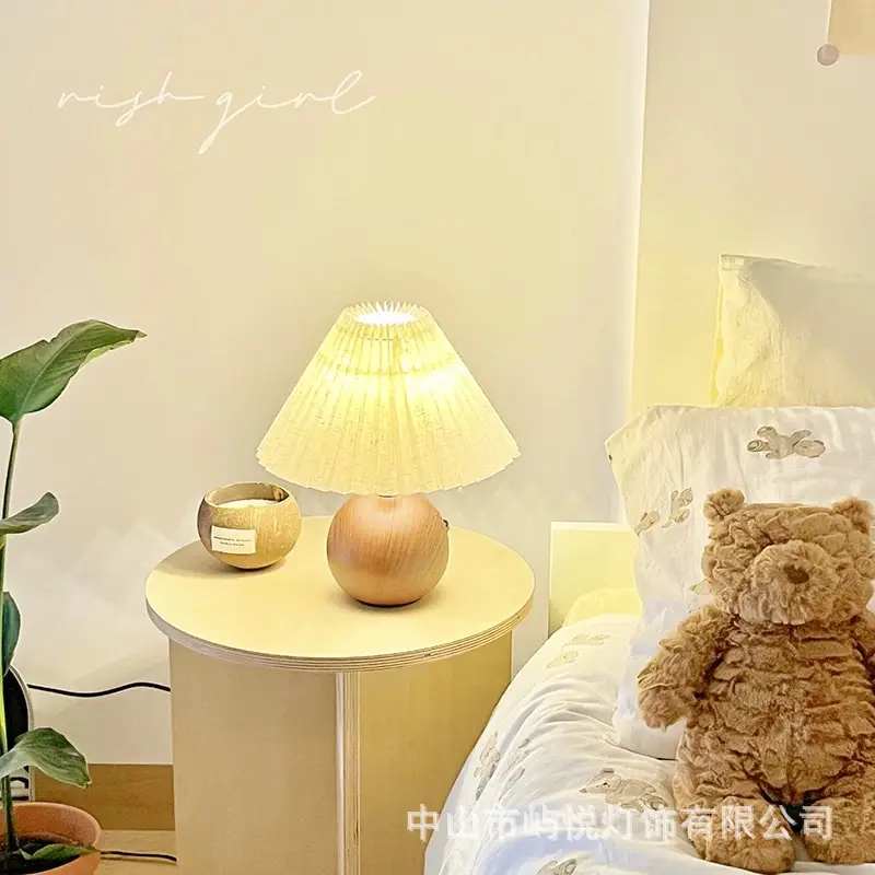 Scandinavian Pleated Night Light Lamp for Bedroom — feature 8