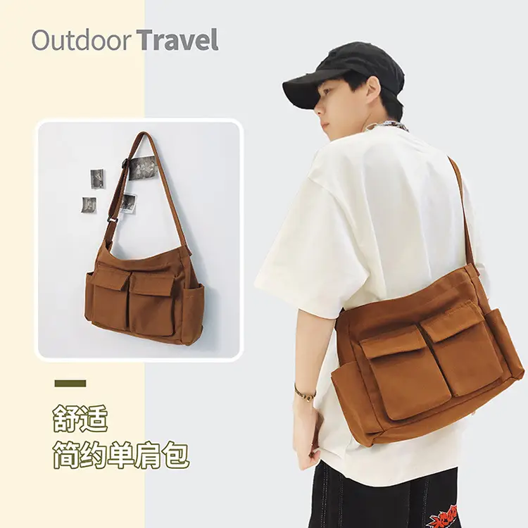 Large Capacity Canvas Bag for Men Women Travel Messenger — feature 2