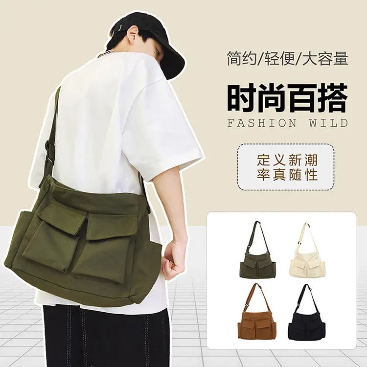 Large Capacity Canvas Bag for Men Women Travel Messenger — feature 3