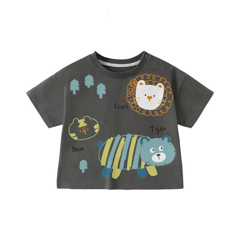 Boys Cotton Short-sleeved T-shirt Summer 2025 New Children's Clothing Baby Clothes Children Baby Half-sleeved Summer Thin