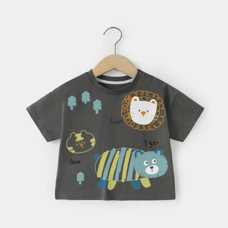 Boys Cotton Short-sleeved T-shirt Summer 2025 New Children's Clothing Baby Clothes Children Baby Half-sleeved Summer Thin