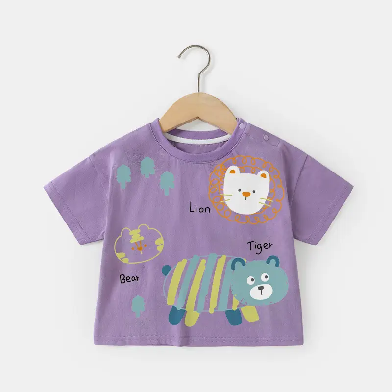 Boys Cotton Short-sleeved T-shirt Summer 2025 New Children's Clothing Baby Clothes Children Baby Half-sleeved Summer Thin