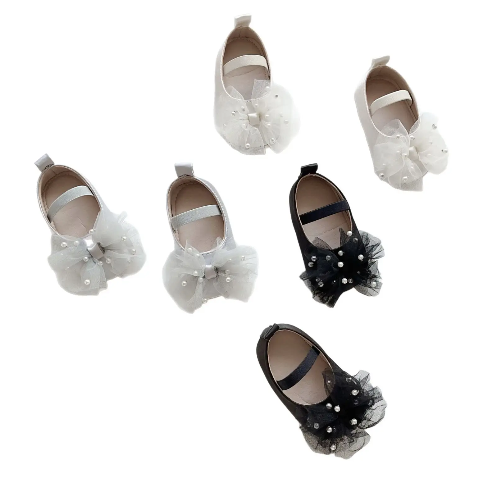 Baby Pearl Bow Slippers for Girls 0-2 Years