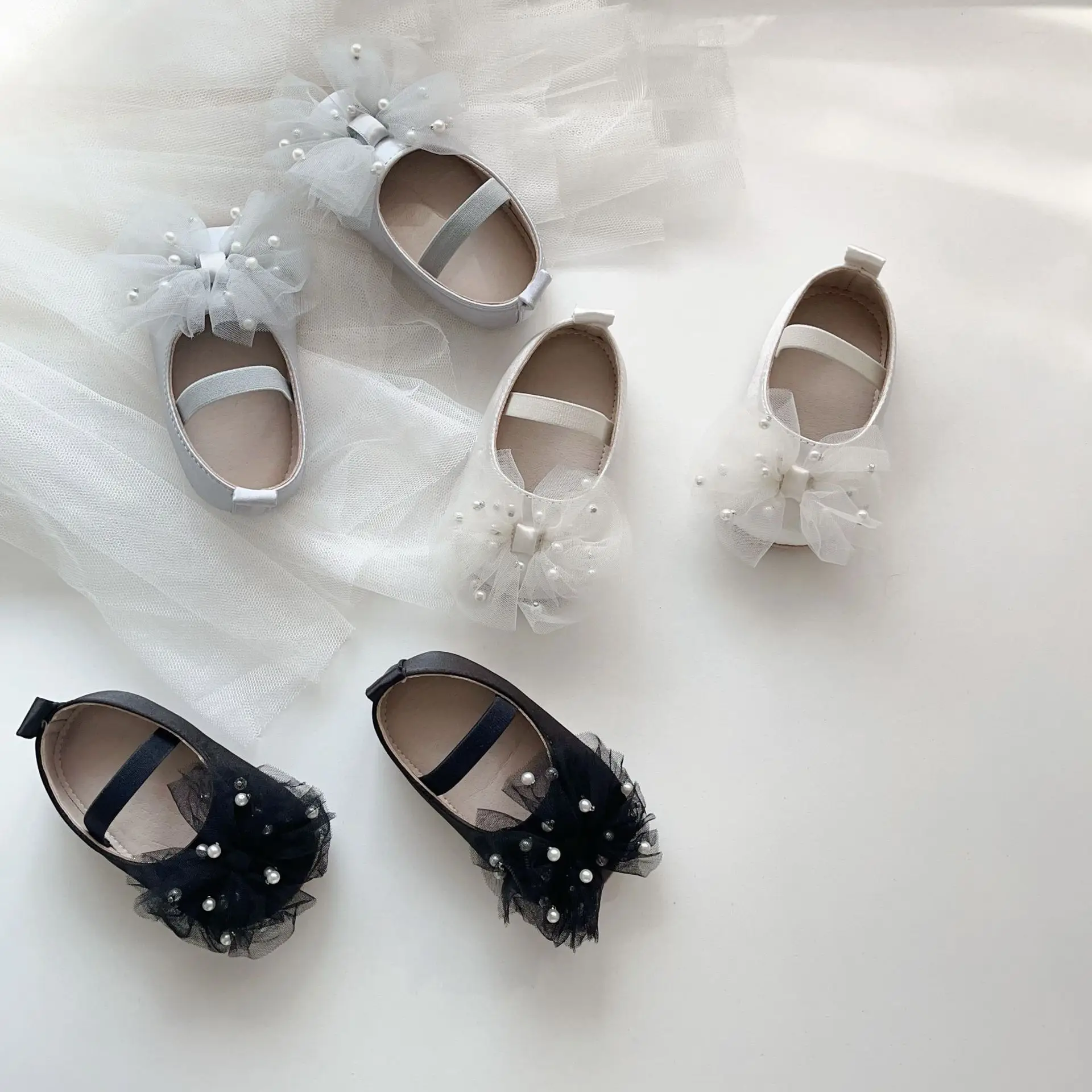 Baby Pearl Bow Slippers for Girls 0-2 Years — feature 2