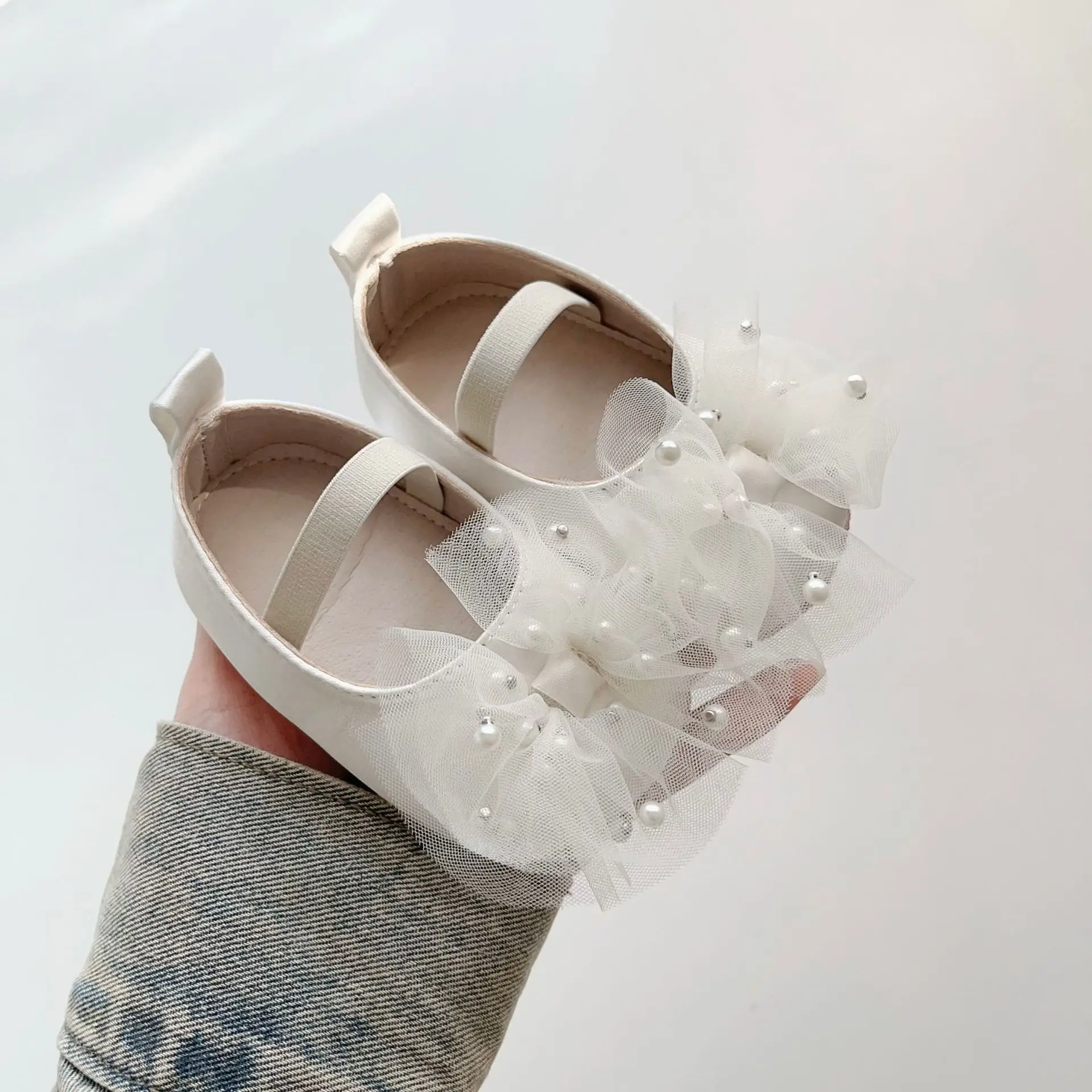 Baby Pearl Bow Slippers for Girls 0-2 Years — feature 6