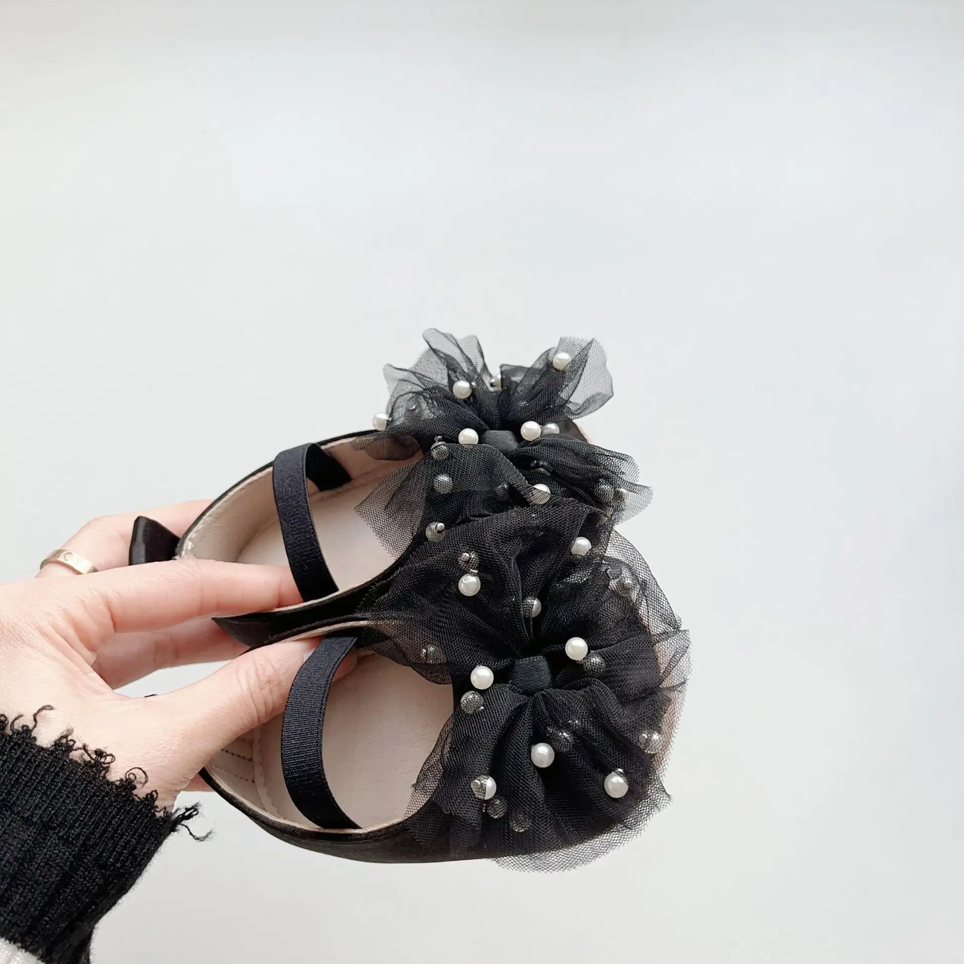 Baby Pearl Bow Slippers for Girls 0-2 Years