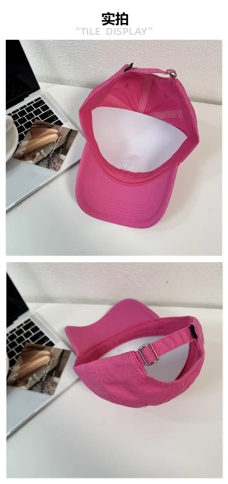 Camp Lounge Baseball Caps Women Pink Black White — feature 5