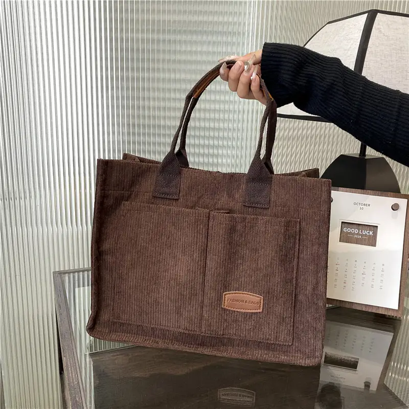 White Velvet Textured Shoulder Bag for College Students - Image 6