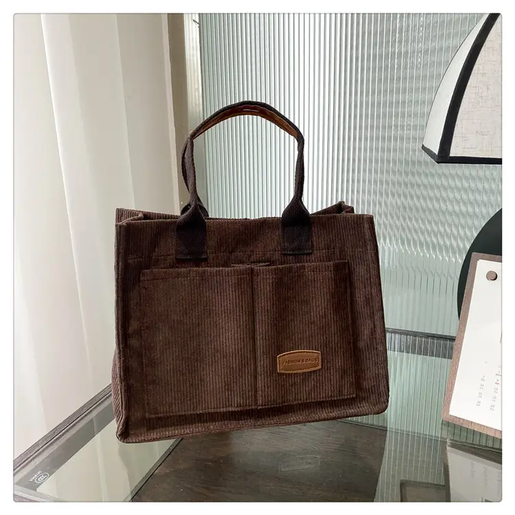 White Velvet Textured Shoulder Bag for College Students — feature 19
