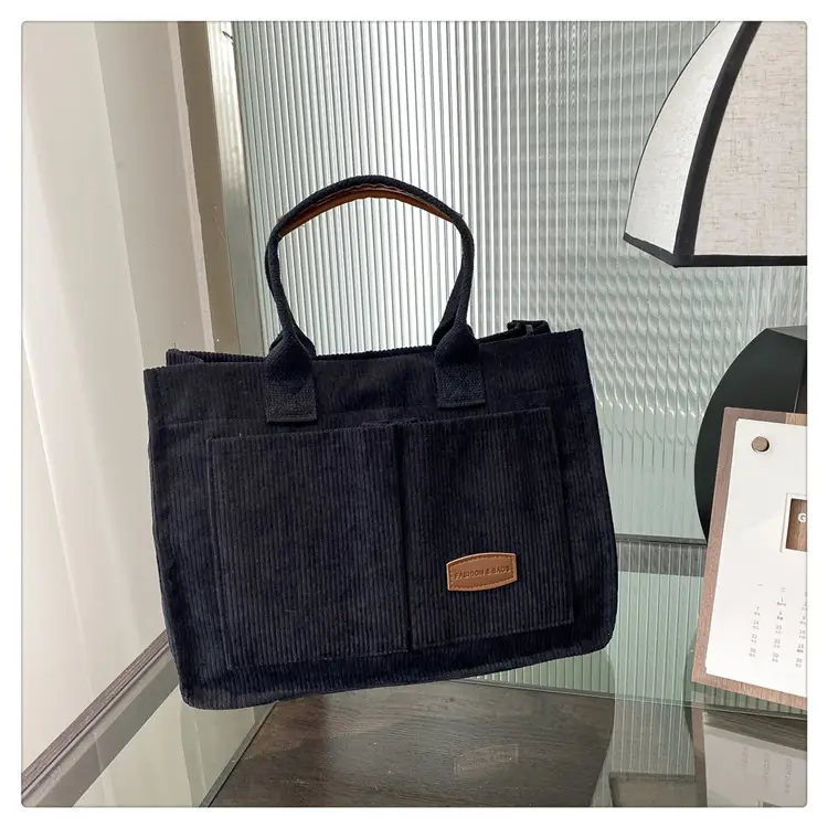 White Velvet Textured Shoulder Bag for College Students — feature 21