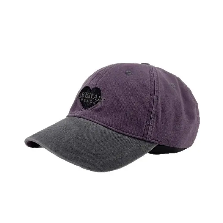 2025 Washable Cotton Baseball Cap Love Purple Grey - Image 9