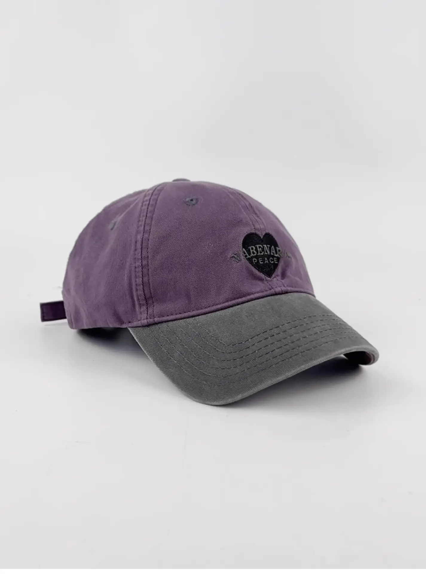 2025 Washable Cotton Baseball Cap Love Purple Grey — feature 5