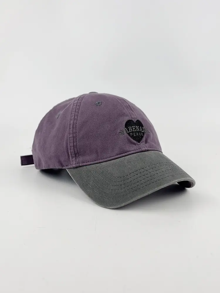 2025 Washable Cotton Baseball Cap Love Purple Grey - Image 2