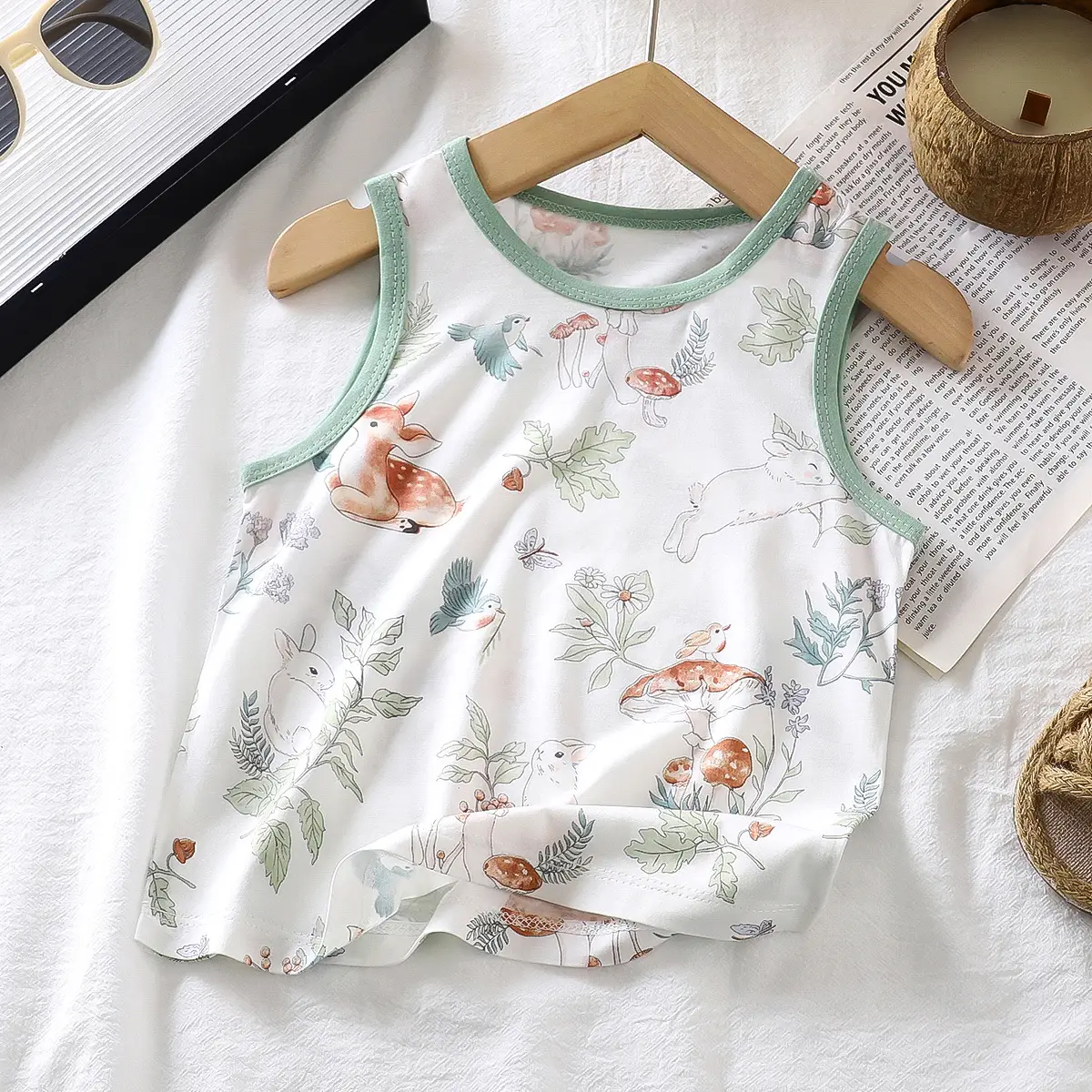 Girls Cartoon Print Sleeveless Vest Top - Image 3