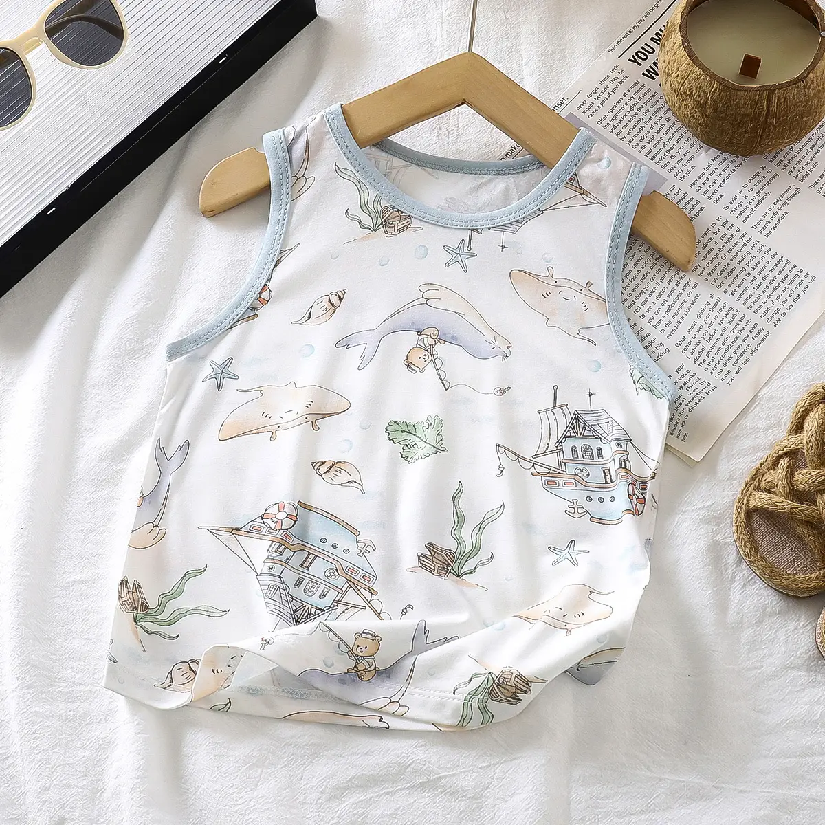 Girls Cartoon Print Sleeveless Vest Top - Image 4