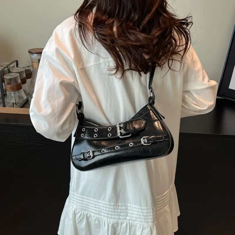 Retro Rivet Shoulder Bag Women Green 2025 - Image 8