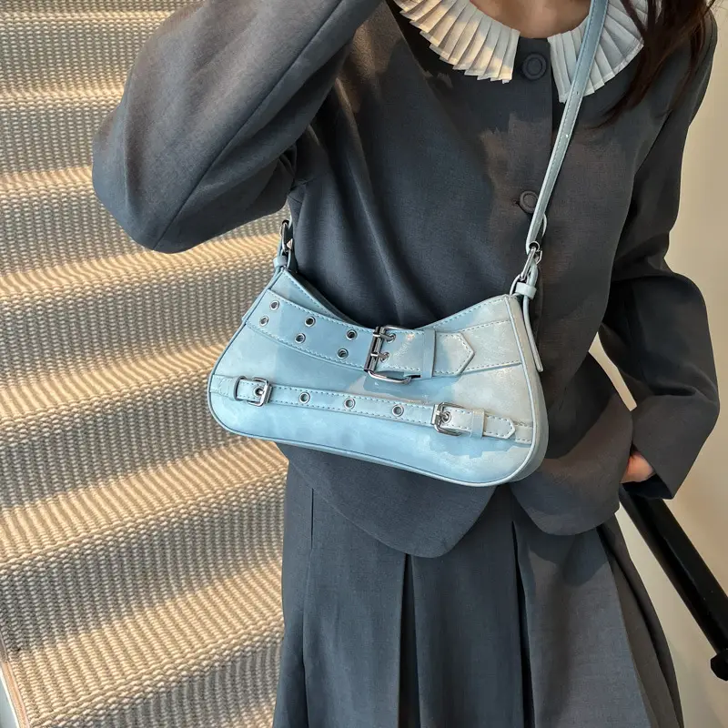 Retro Rivet Shoulder Bag Women Green 2025 - Image 9