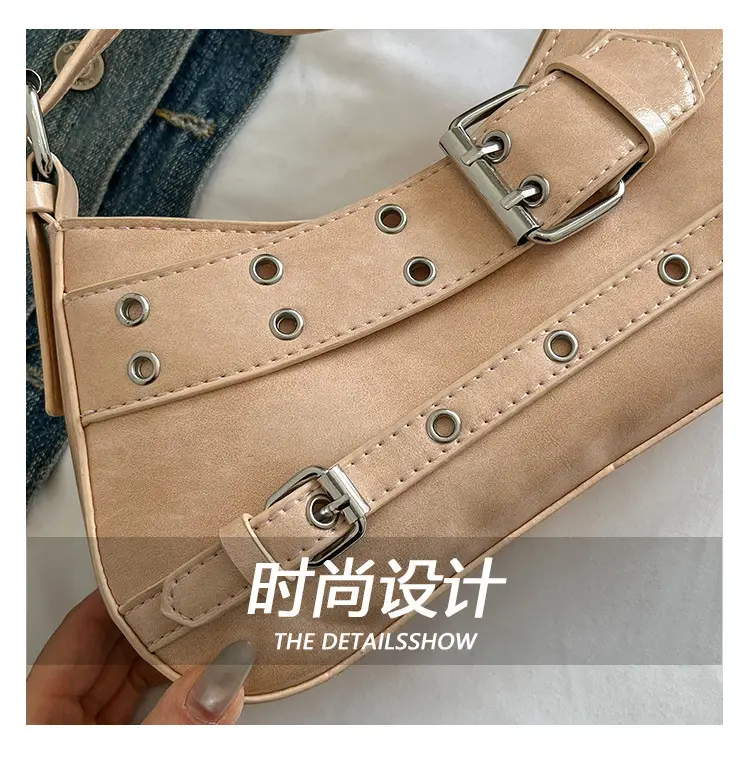 Retro Rivet Shoulder Bag Women Green 2025 — feature 12