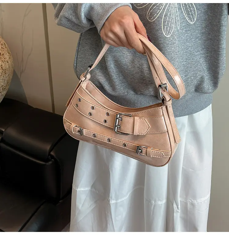 Retro Rivet Shoulder Bag Women Green 2025 — feature 14