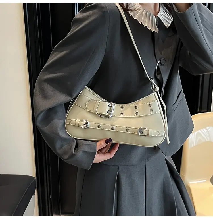 Retro Rivet Shoulder Bag Women Green 2025 — feature 17