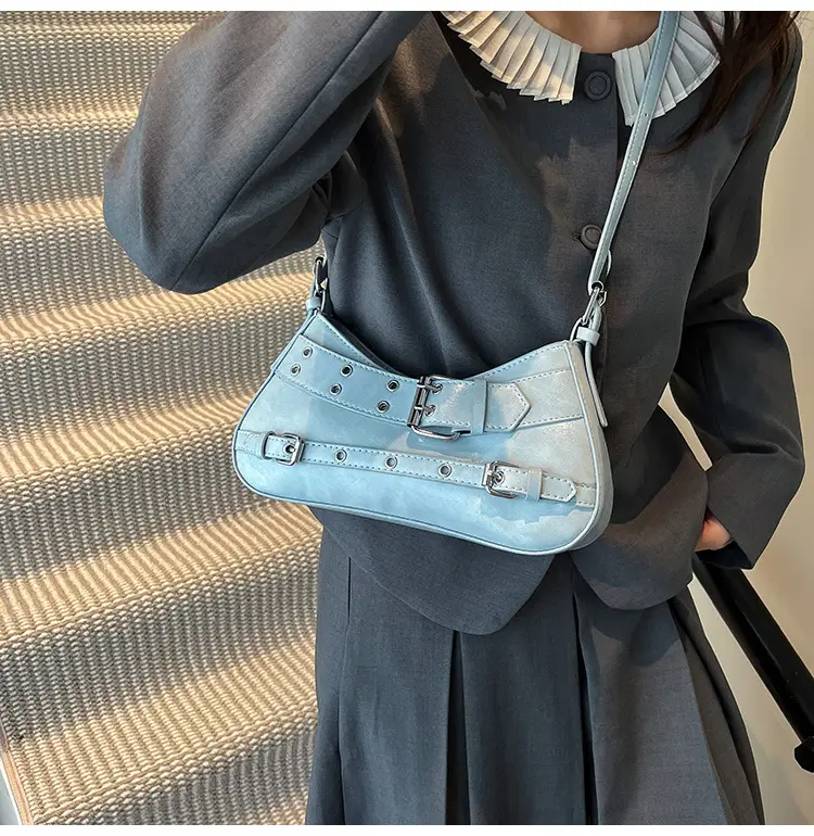 Retro Rivet Shoulder Bag Women Green 2025 — feature 21