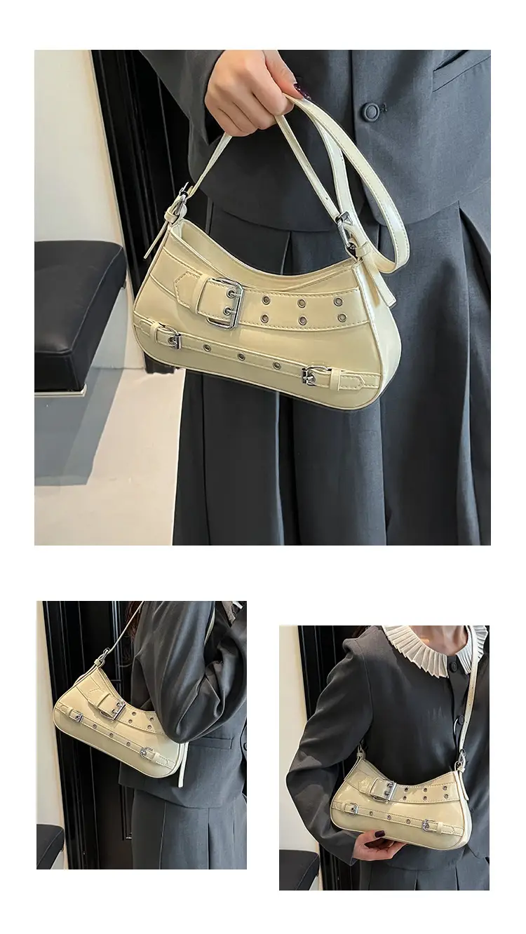 Retro Rivet Shoulder Bag Women Green 2025 — feature 5