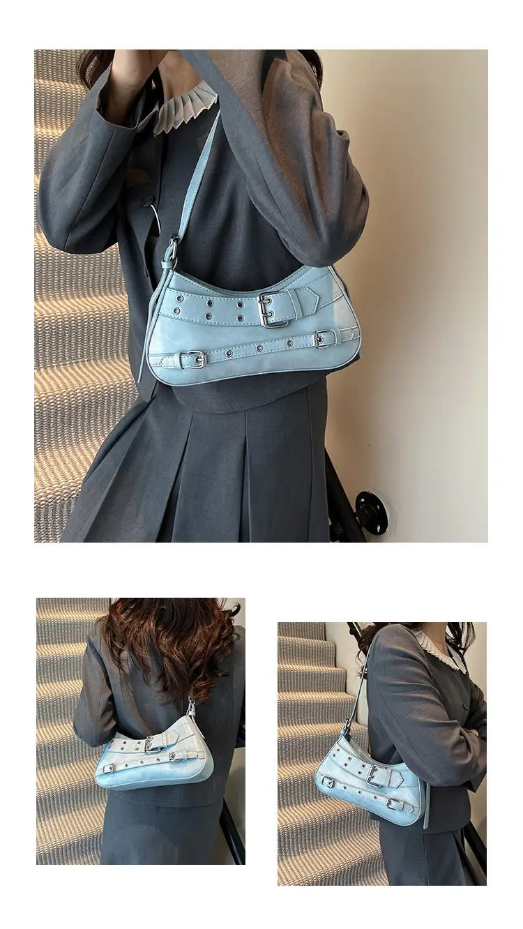 Retro Rivet Shoulder Bag Women Green 2025 — feature 6