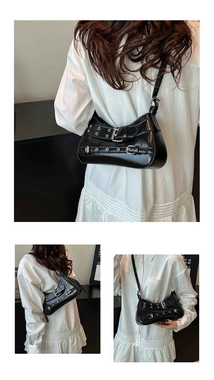 Retro Rivet Shoulder Bag Women Green 2025 — feature 8