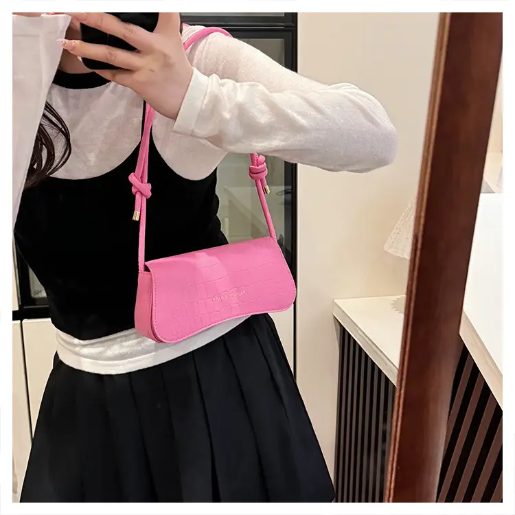 Pink Quilted Shoulder Crossbody Bag for Women — feature 18