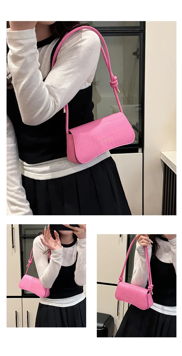 Pink Quilted Shoulder Crossbody Bag for Women — feature 27