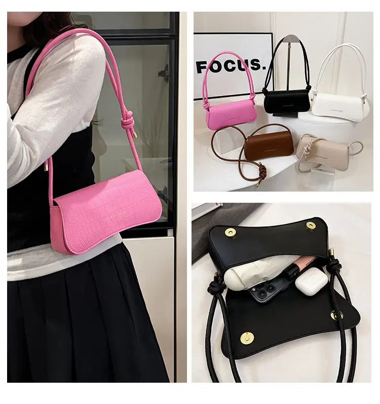 Pink Quilted Shoulder Crossbody Bag for Women — feature 6