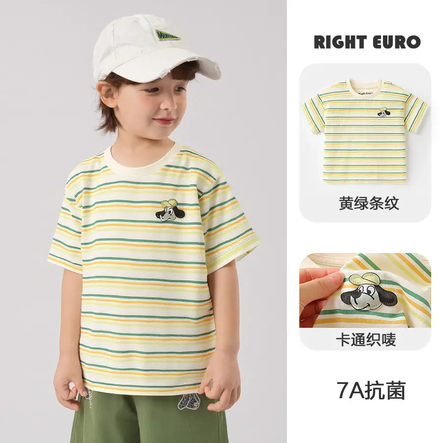 Boys Cotton T-Shirt Shorts Set Summer Kids - Image 2