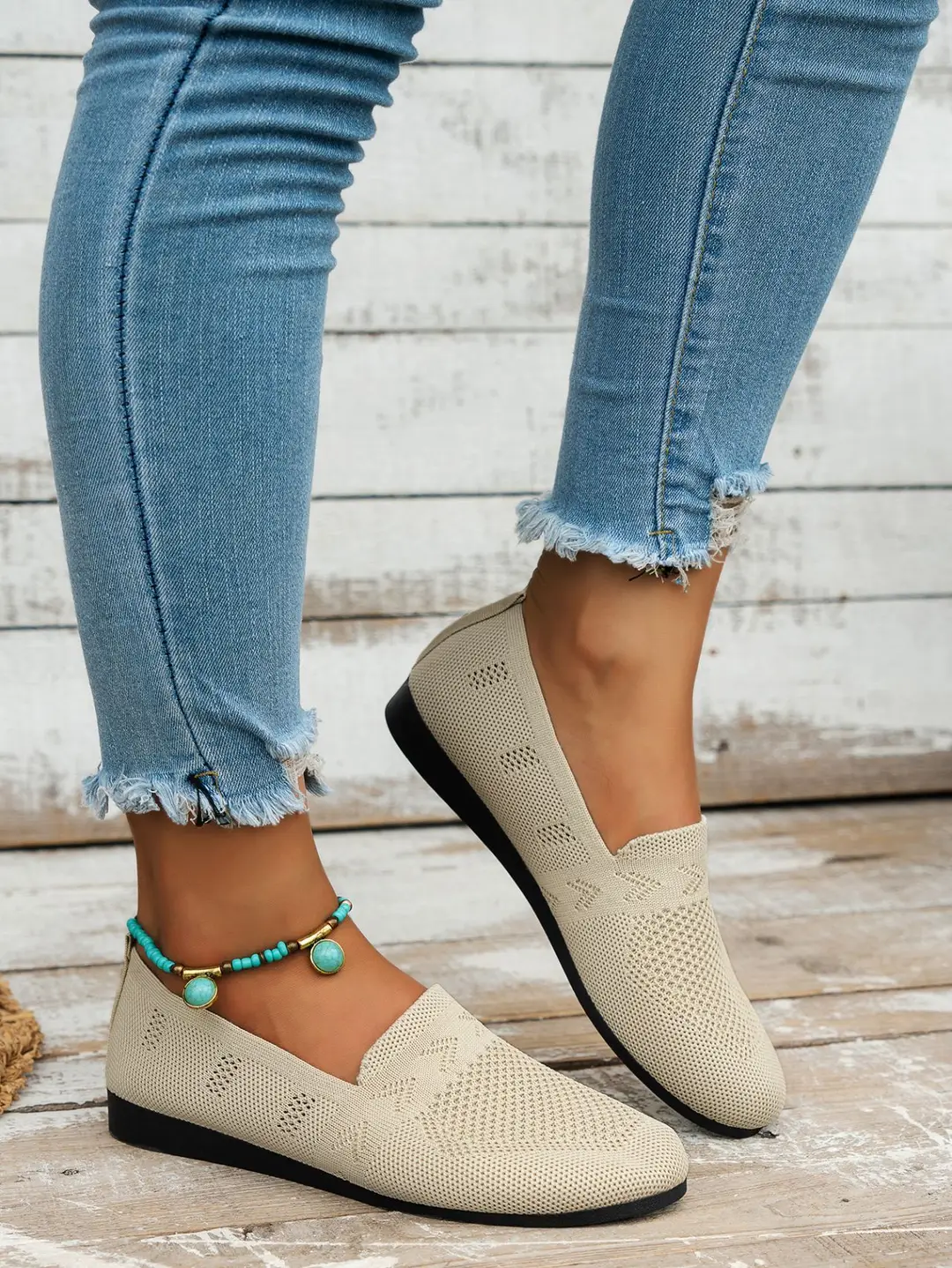 Large Size Women's Fashion Casual Summer New Style Comfortable Breathable Shallow Mouth Flat Casual Slip-On Shoes — feature 4