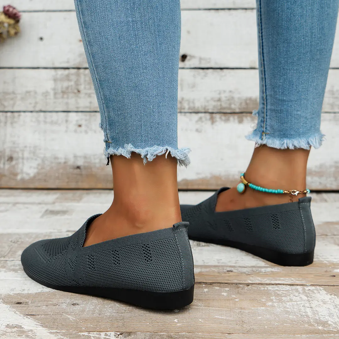 Large Size Women's Fashion Casual Summer New Style Comfortable Breathable Shallow Mouth Flat Casual Slip-On Shoes — feature 5