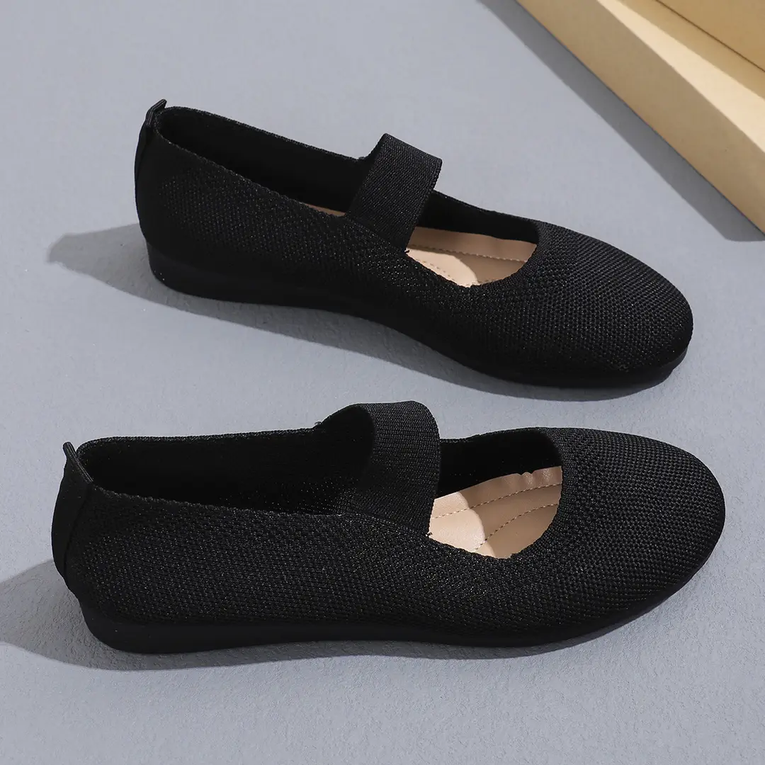 Mom's Shoes, New Summer Style, Large Size 36-43, Round-Toe, Knitted, Breathable, Comfortable, Casual Slip-On Shoes — feature 10