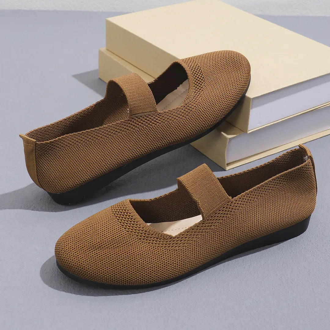 Mom's Shoes, New Summer Style, Large Size 36-43, Round-Toe, Knitted, Breathable, Comfortable, Casual Slip-On Shoes — feature 9