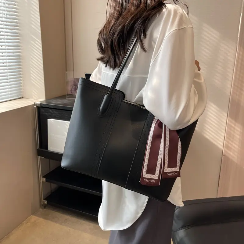 Women's Cream Crossbody Tote Bag with Bow Decor - Image 7