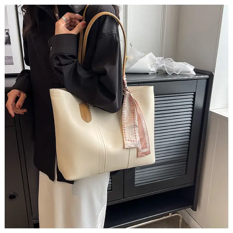 Women's Cream Crossbody Tote Bag with Bow Decor — feature 21