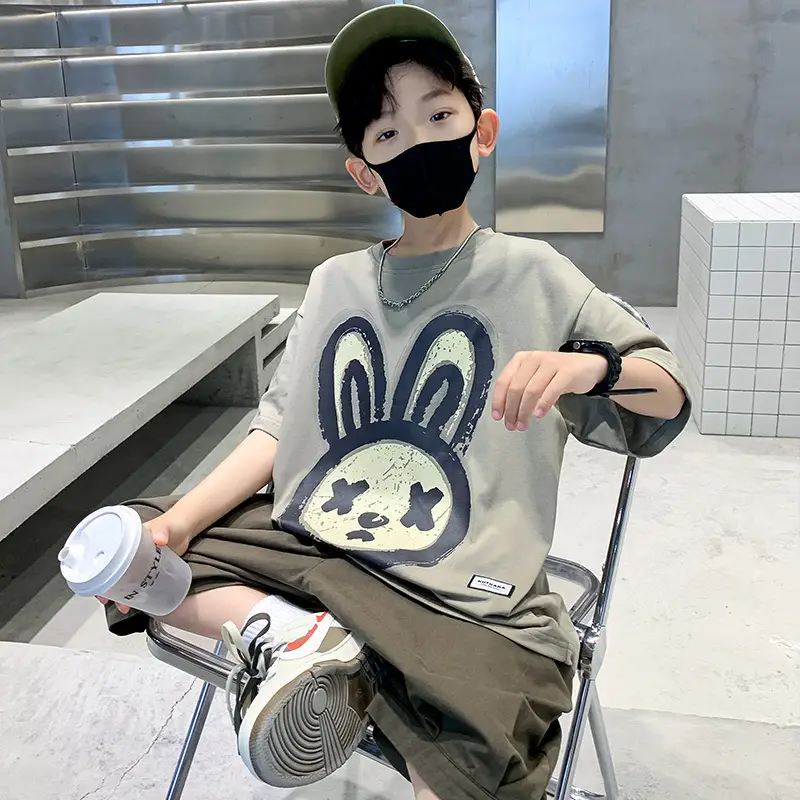 Boys Bunny Print Shorts T-Shirt Set Summer 2026 - Image 4