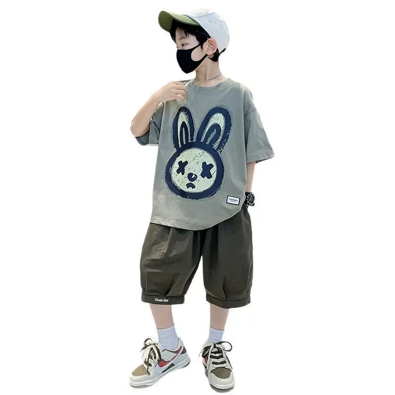 Boys Bunny Print Shorts T-Shirt Set Summer 2026 - Image 6