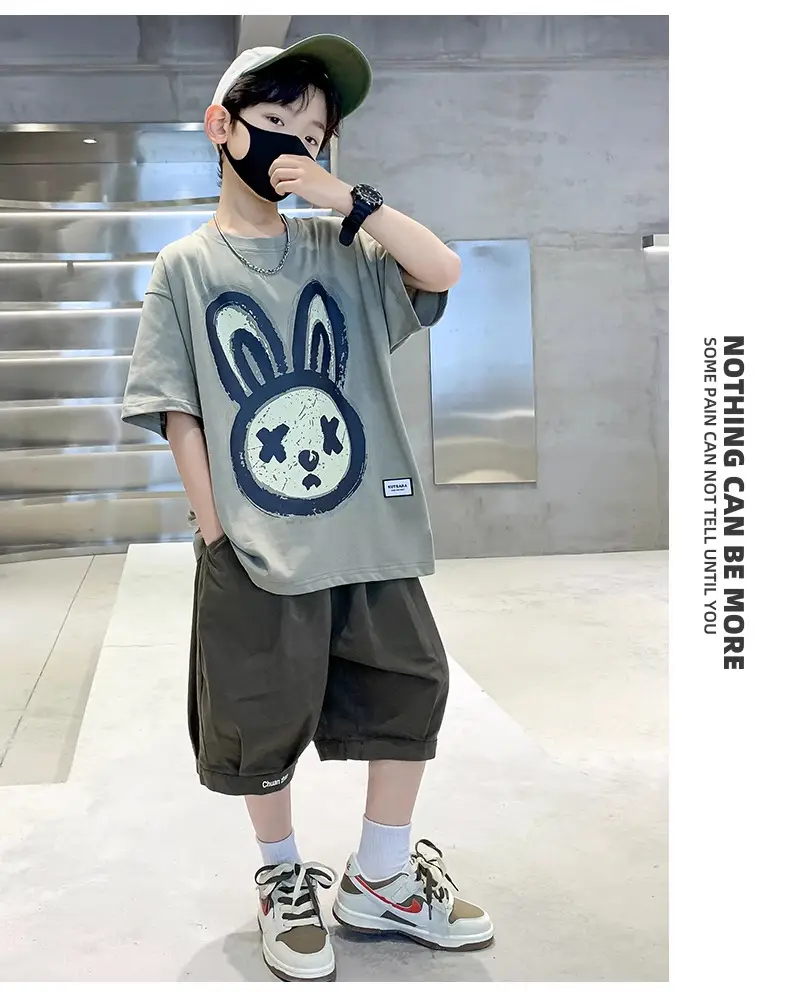 Boys Bunny Print Shorts T-Shirt Set Summer 2026 — feature 10