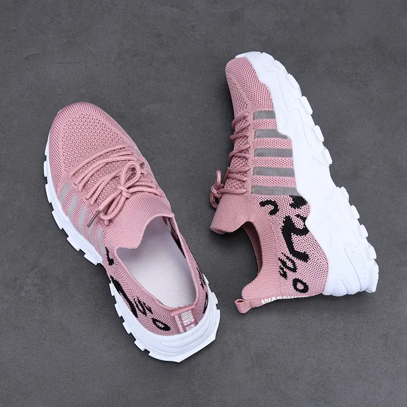 Women's Black Mesh Korean Style Sneakers with Thick White Sole - Image 8