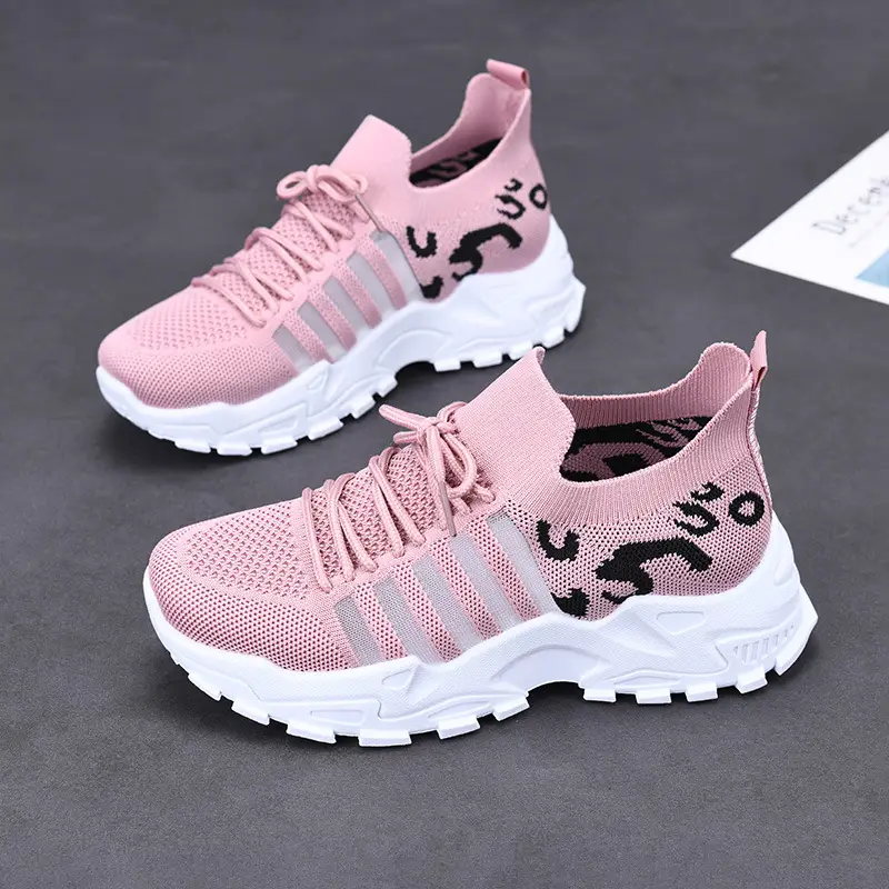 Women's Black Mesh Korean Style Sneakers with Thick White Sole - Image 10